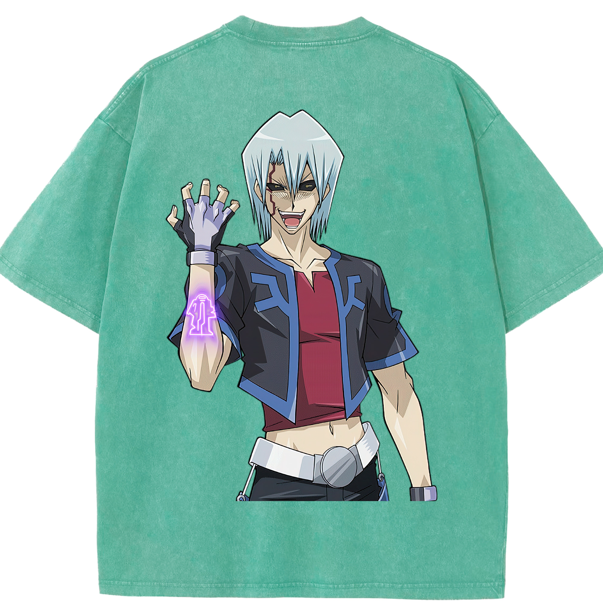 （画像用） 遊☆戯☆王 Yu-Gi-Oh! 綿100% ヴィンテージ風 半袖Tシャツ（背面プリント）